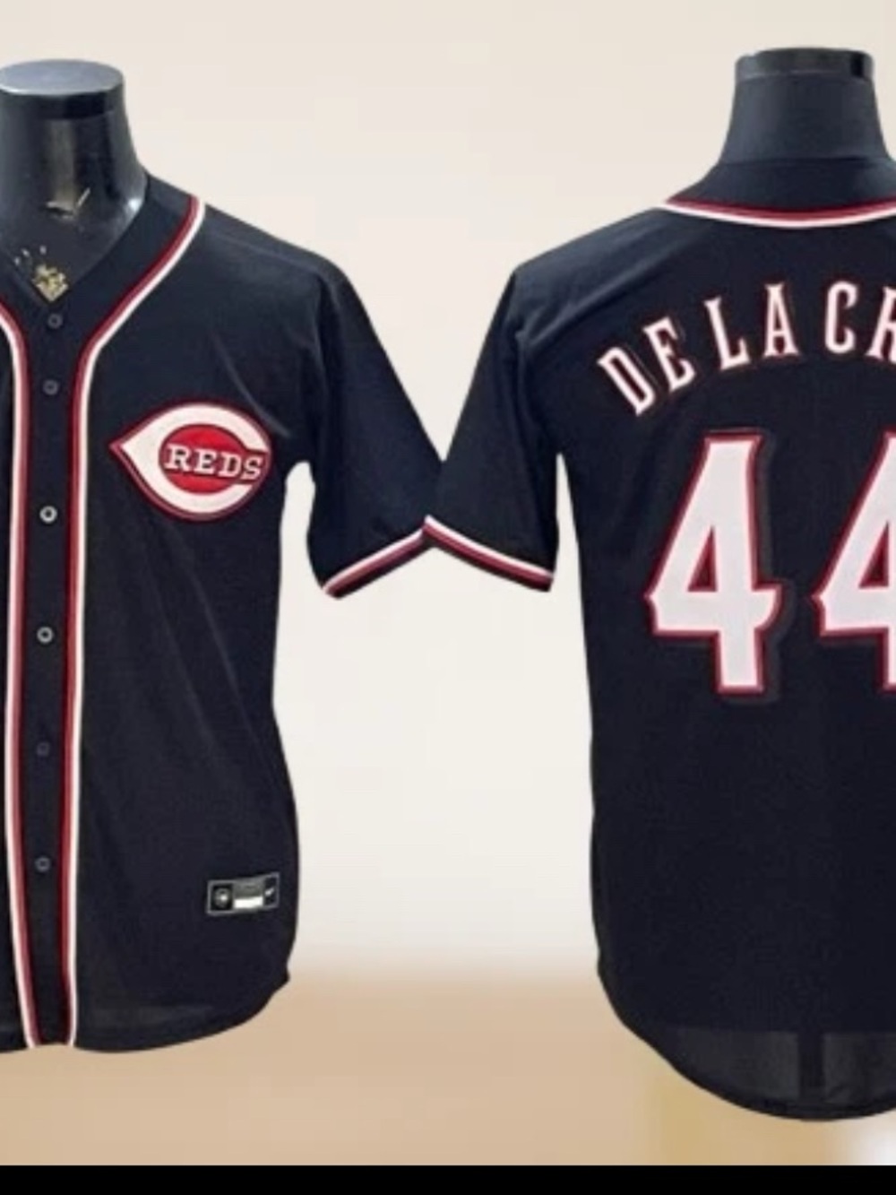 Cincinnati Reds Black #44 Elly De La Cruz Adult XL